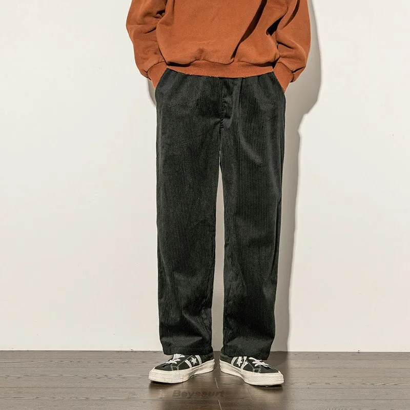 KOR Y2K 70's Style Corduroy Straight Pants