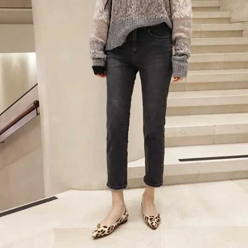 [Korean Style] Fanti Light Washed Cropped Jeans