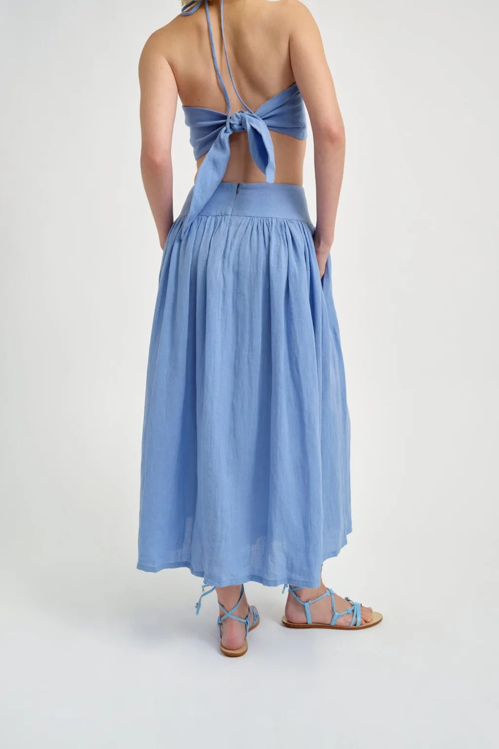 Lucille Skirt Blue Linen