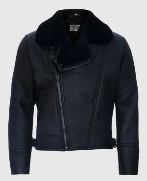 Men’s Aviator Leather Shearling Jacket