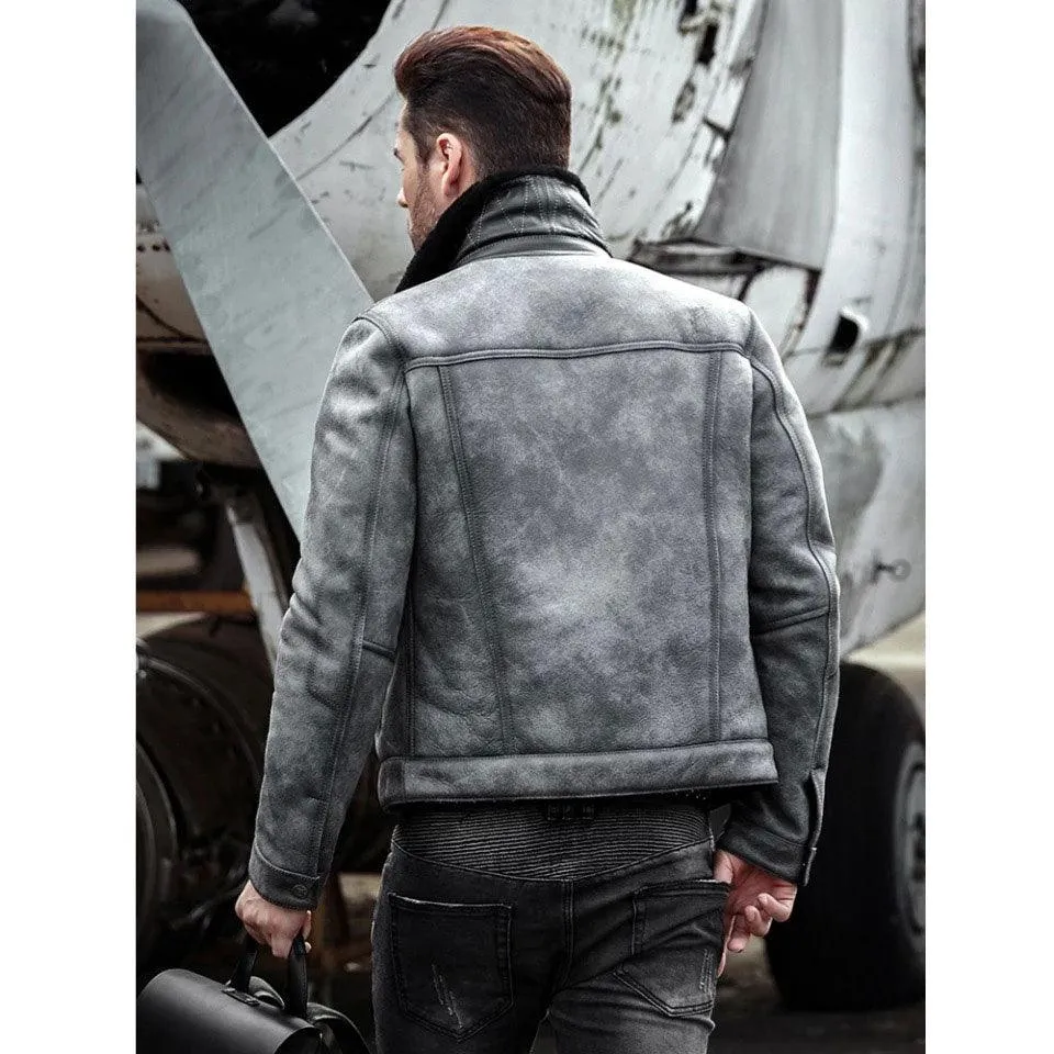 Men's B3 Flight Shearling Sheepskin Bomber Jacket - Pilot's Coat