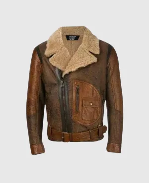 Men's Brown Shearling Jacket