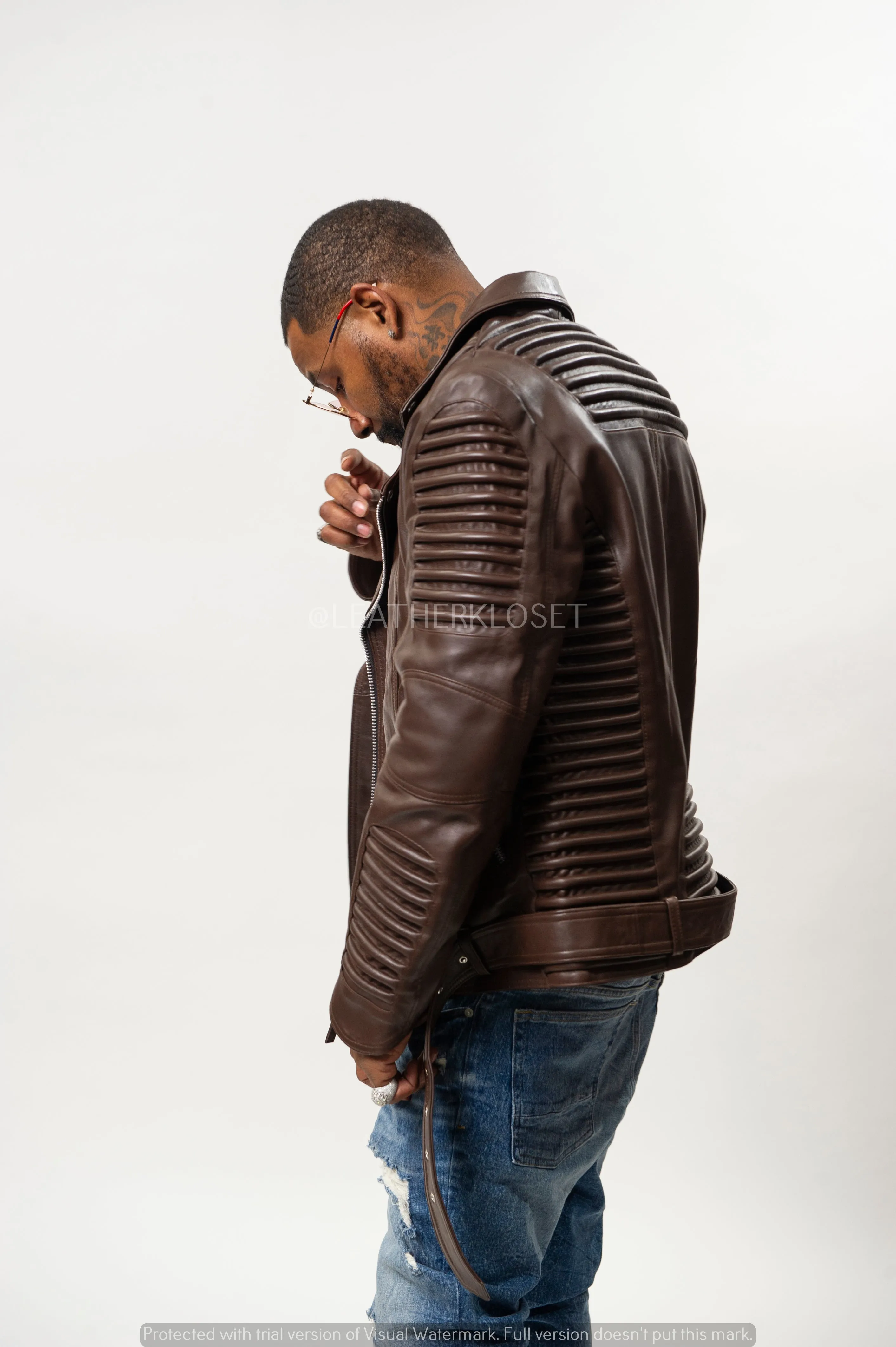 Men's Trey Biker Jacket [Brown]