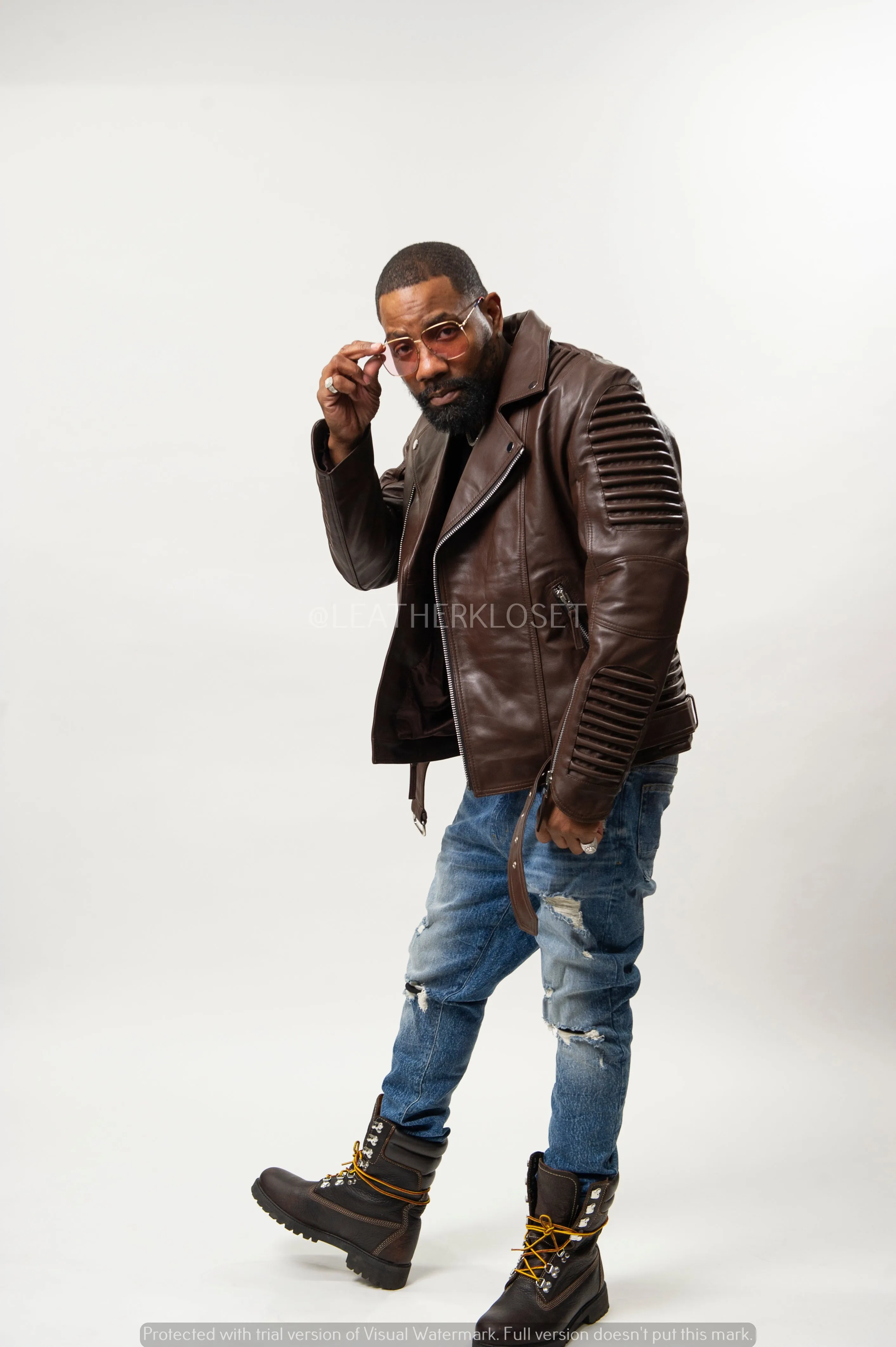 Men's Trey Biker Jacket [Brown]