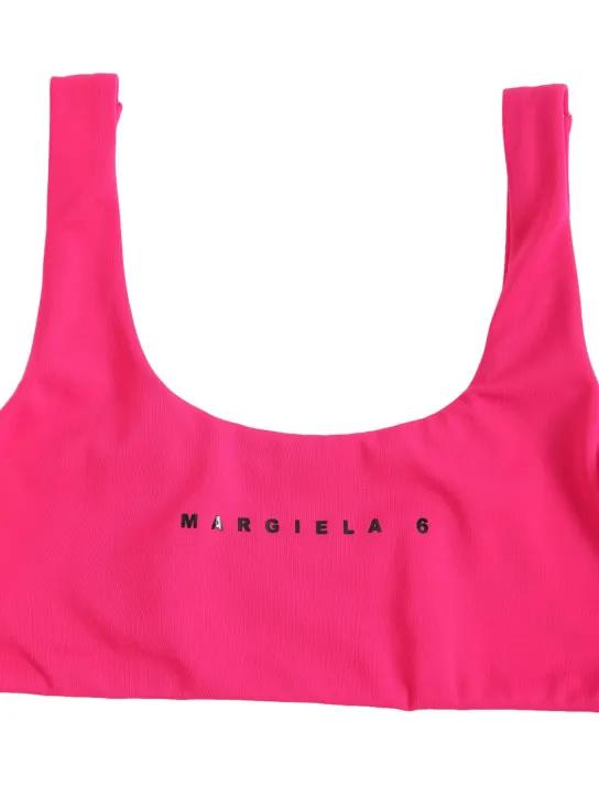 MM6 Maison Margiela   Logo print Lycra bikini set 