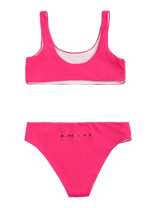 MM6 Maison Margiela   Logo print Lycra bikini set 