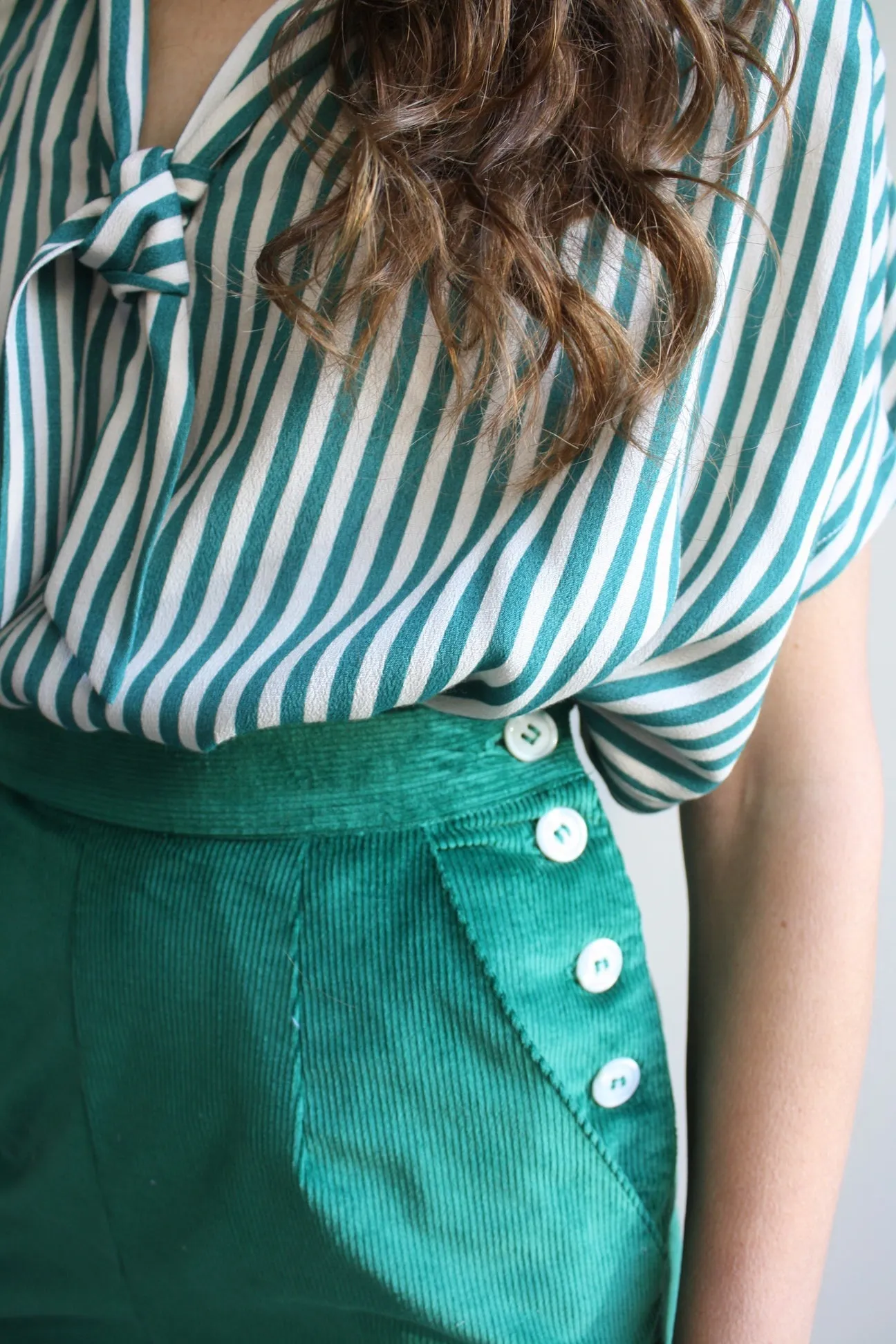 Naomi Pants - Emerald Corduroy
