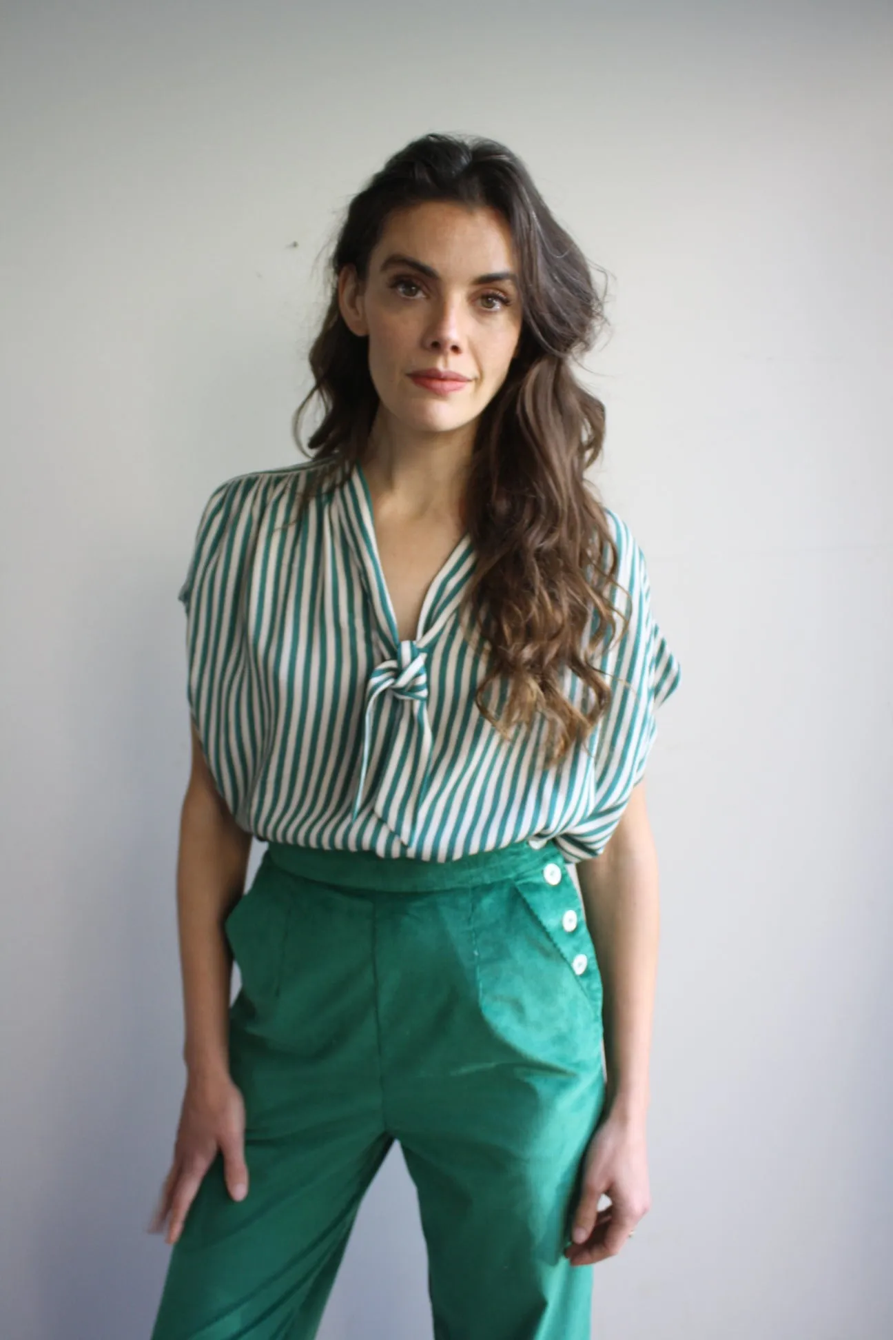 Naomi Pants - Emerald Corduroy