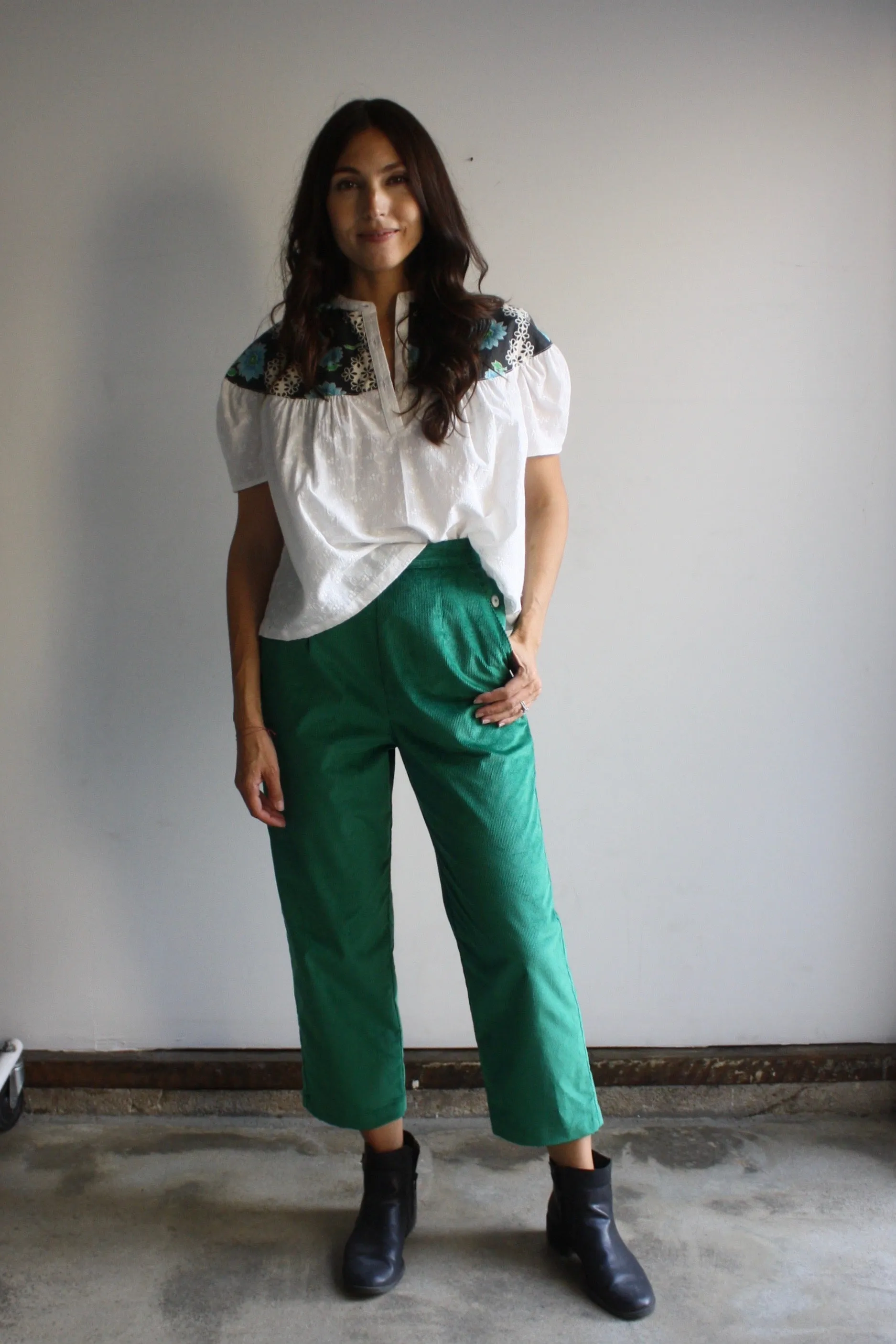 Naomi Pants - Emerald Corduroy