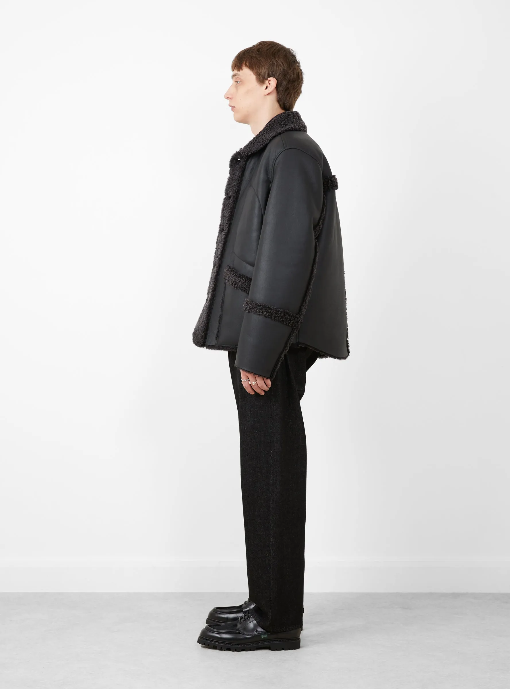 Neu Shearling Leather Jacket Black