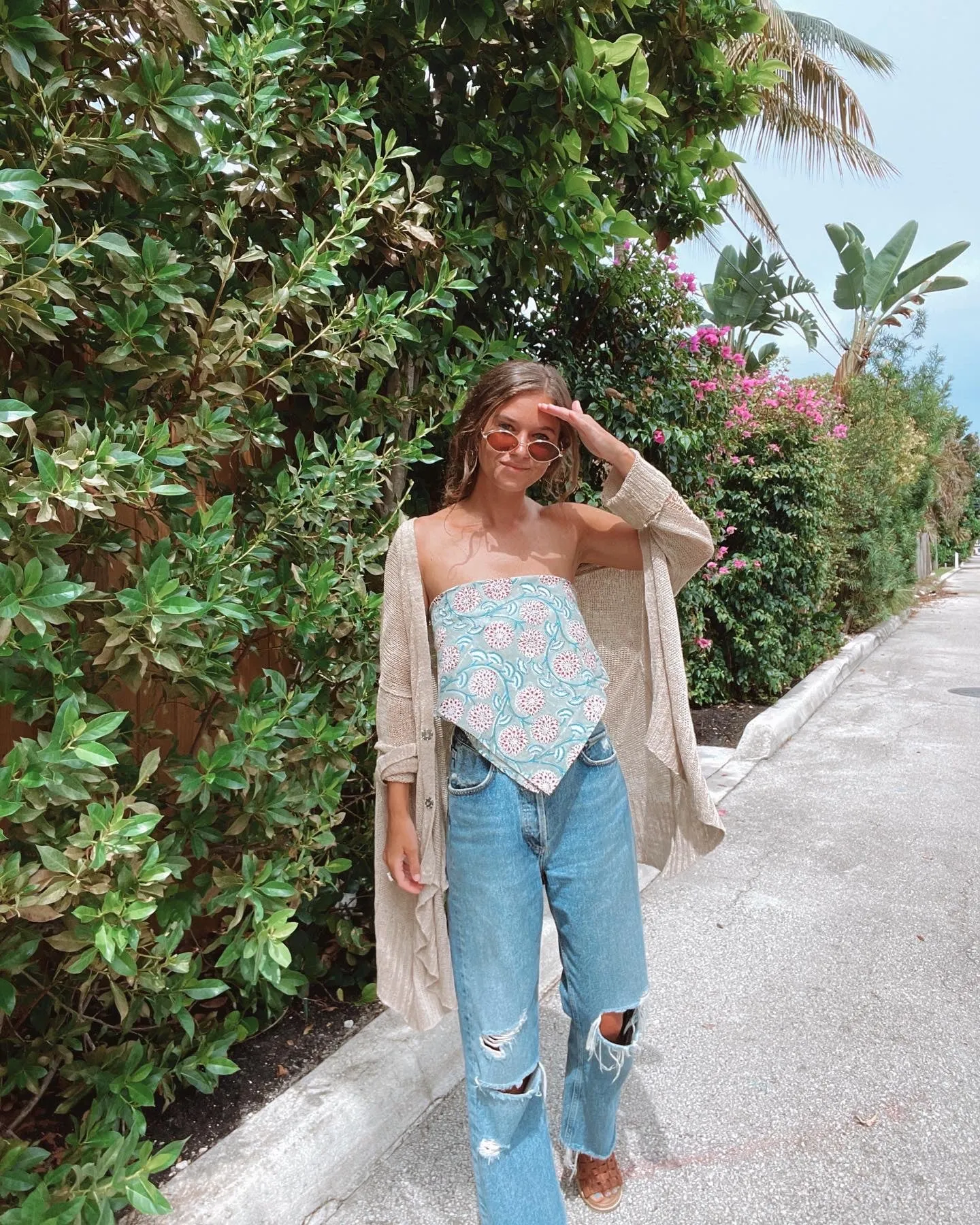 Oversized Block Print Bandana