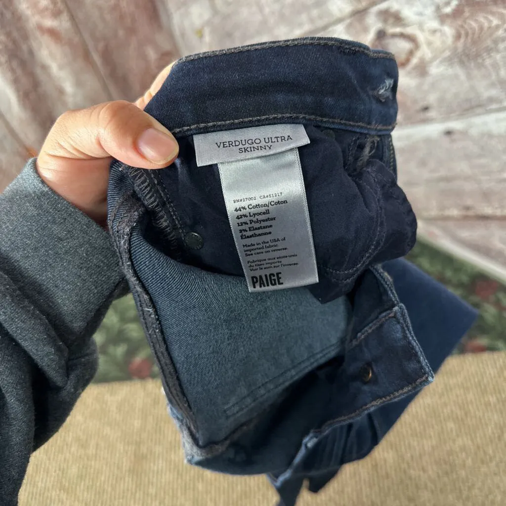 PAIGE DARK BLUE SKINNY JEANS SIZE 26/4 D2C