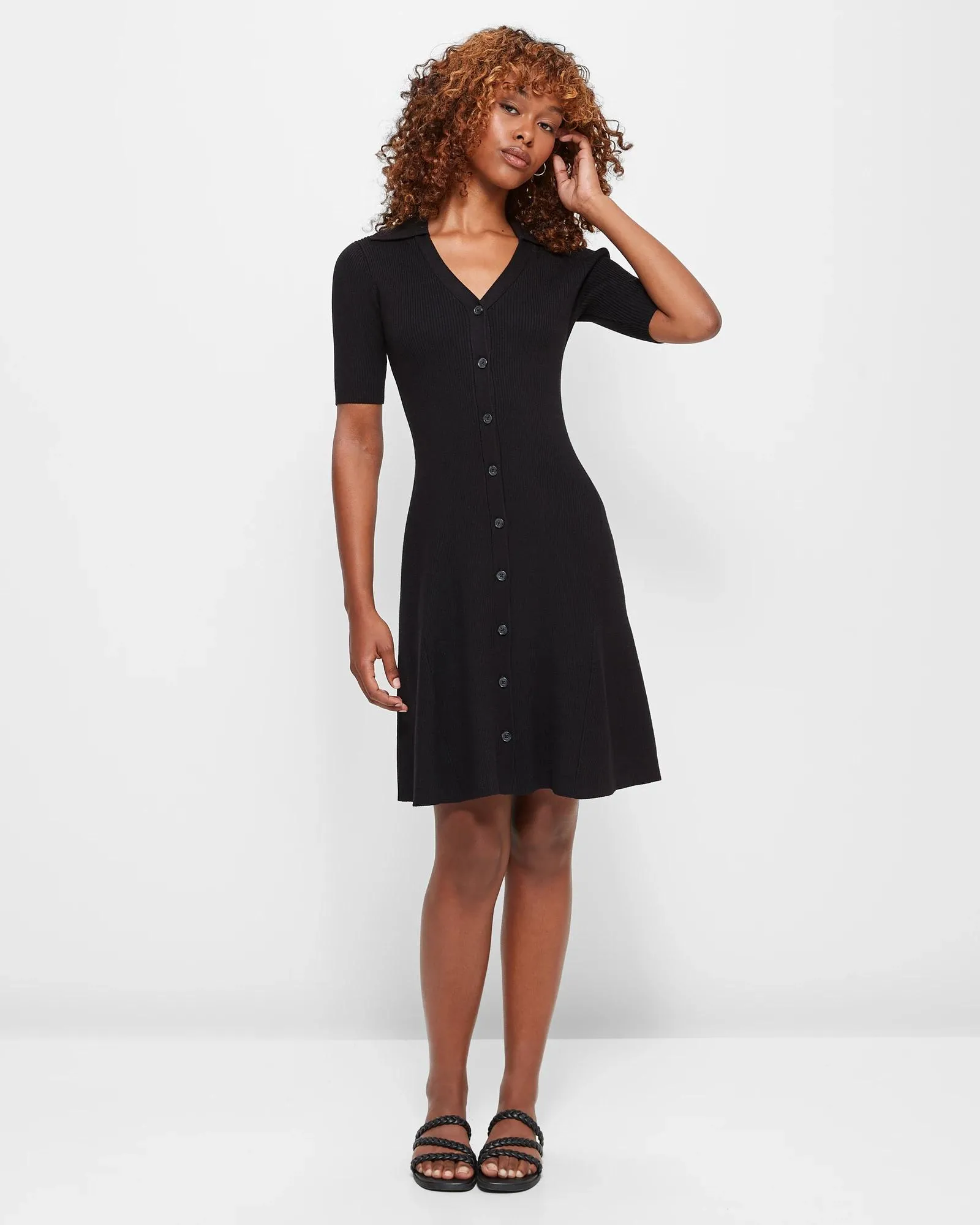 popular  Petites Knit Mini Dress - Dannii Minogue - Black
