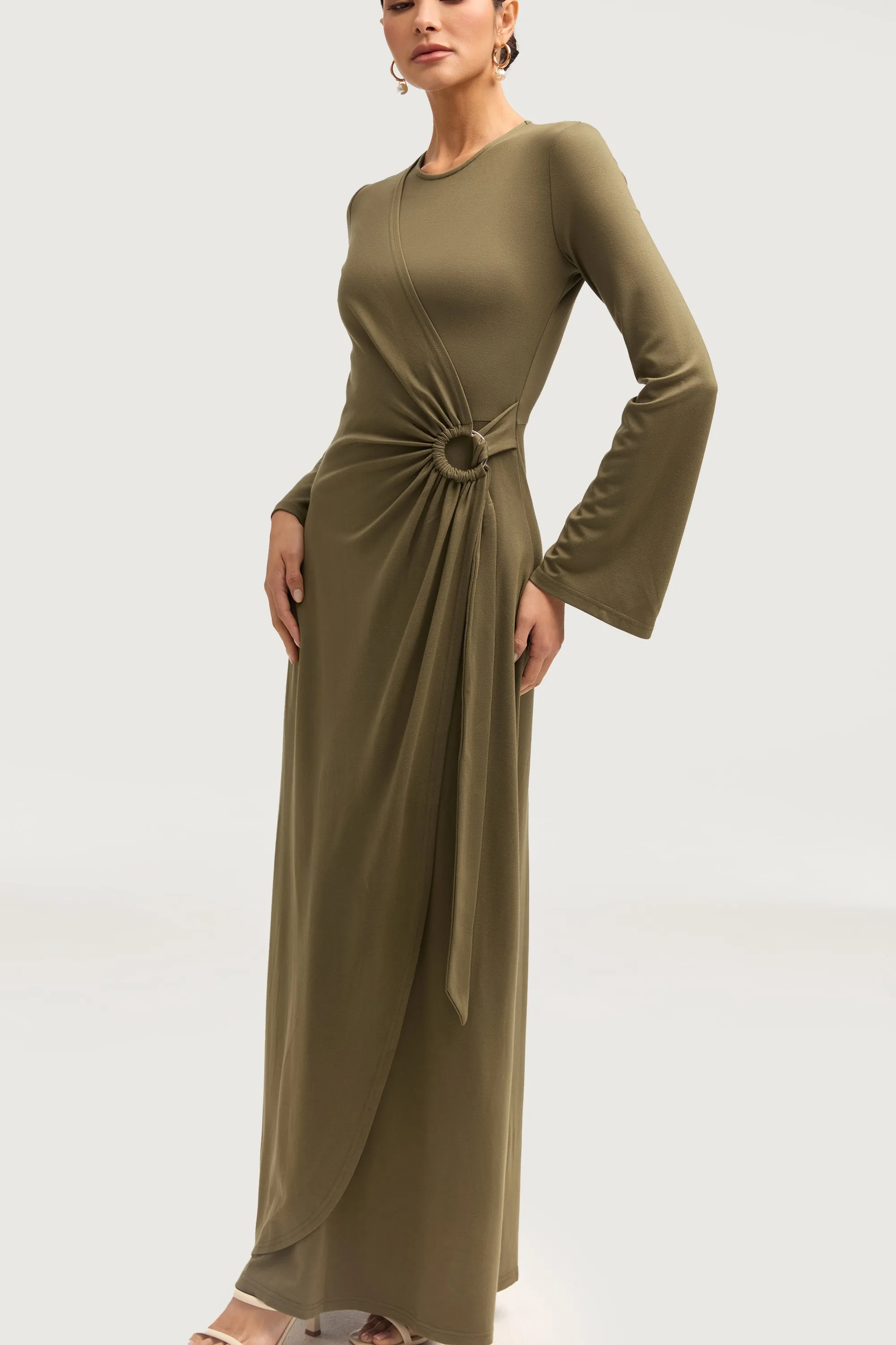 Reema Wrap Maxi Dress - Olive