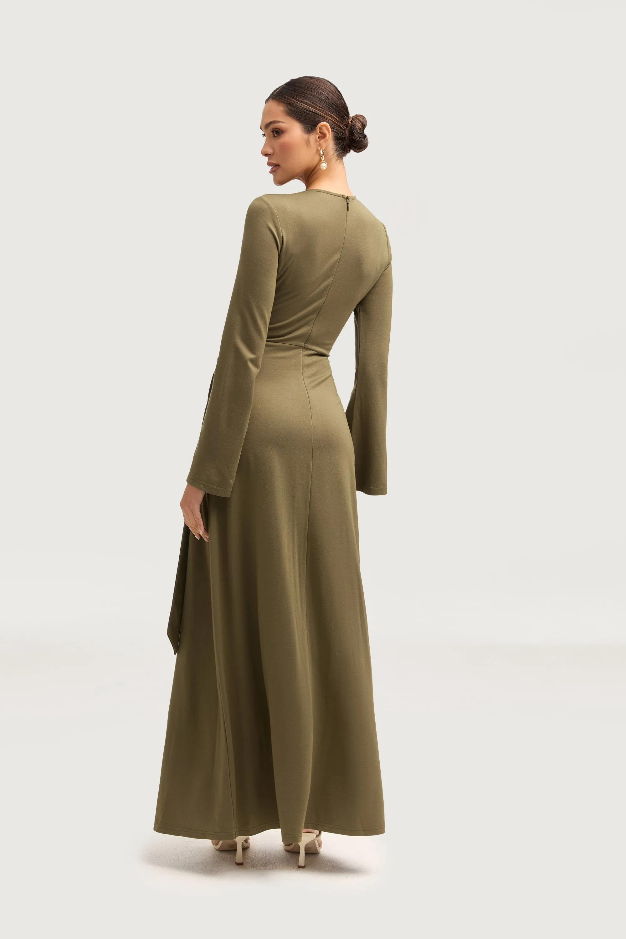 Reema Wrap Maxi Dress - Olive