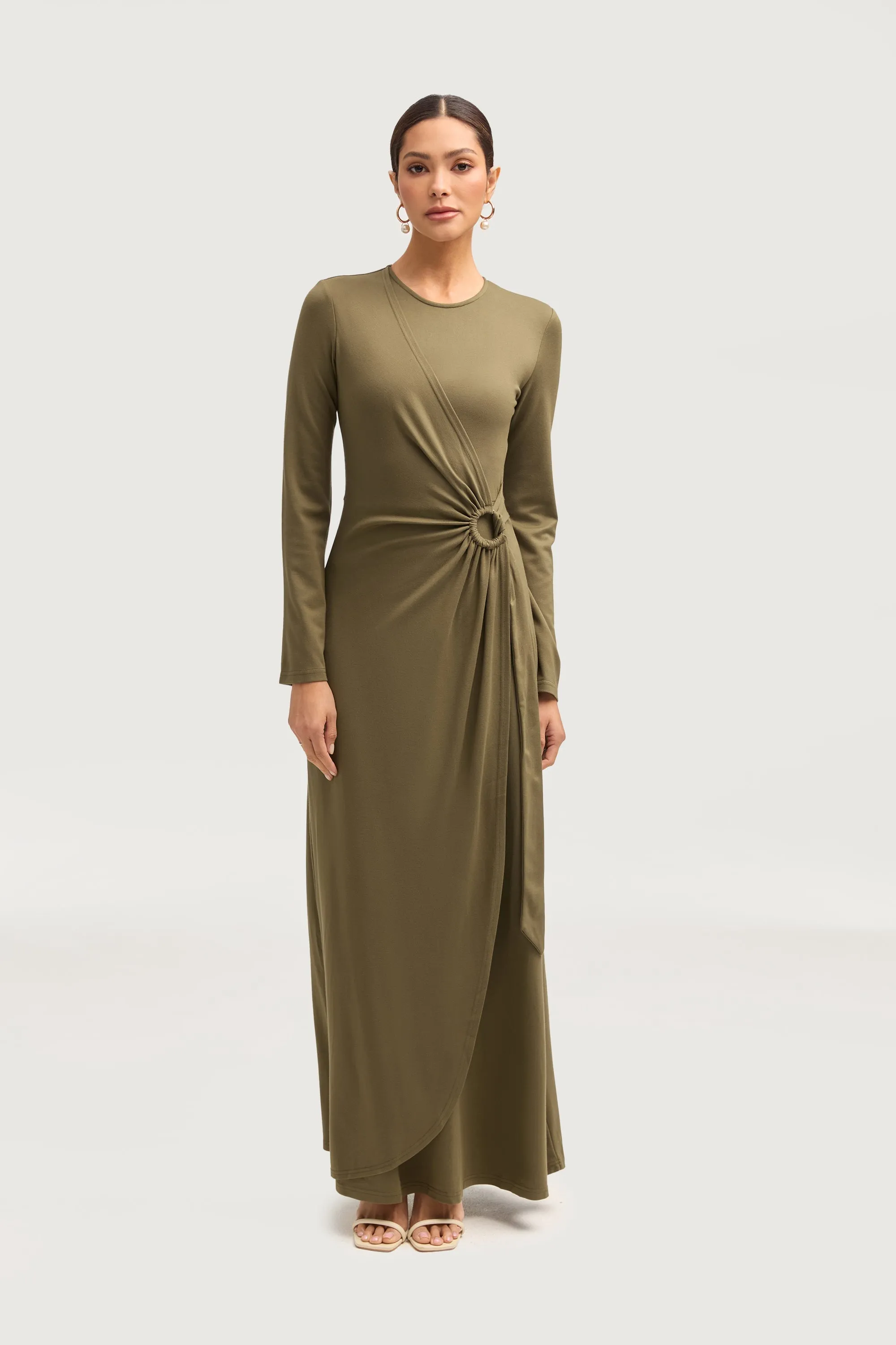 Reema Wrap Maxi Dress - Olive