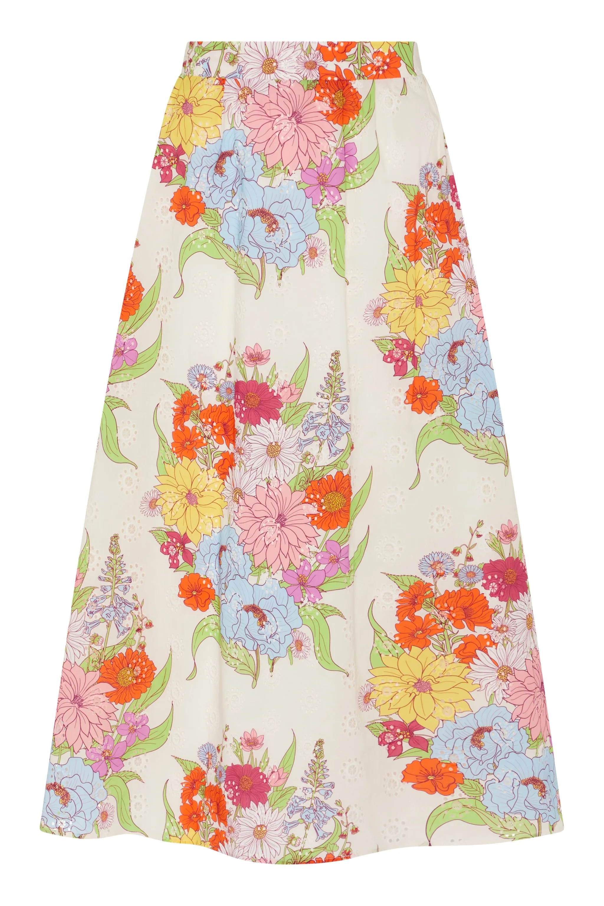 Rhea Broderie Anglaise Midi Skirt - Calliope