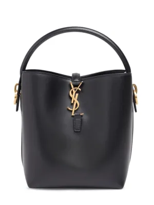 Saint Laurent   Small Le 37 shiny leather bucket bag 
