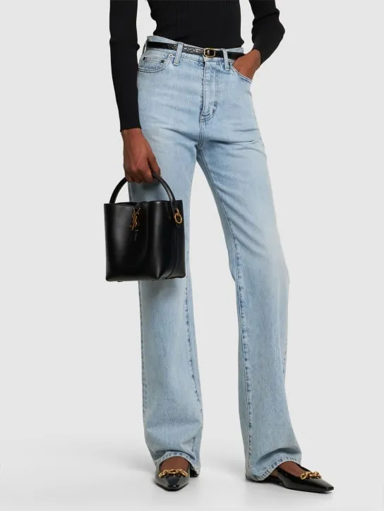Saint Laurent   Small Le 37 shiny leather bucket bag 