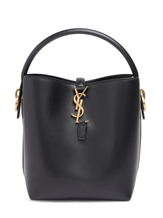 Saint Laurent   Small Le 37 shiny leather bucket bag 