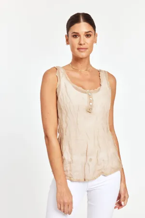 Sheer Linen Blend Tank