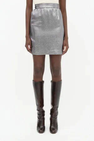 Silver Midi Skirt