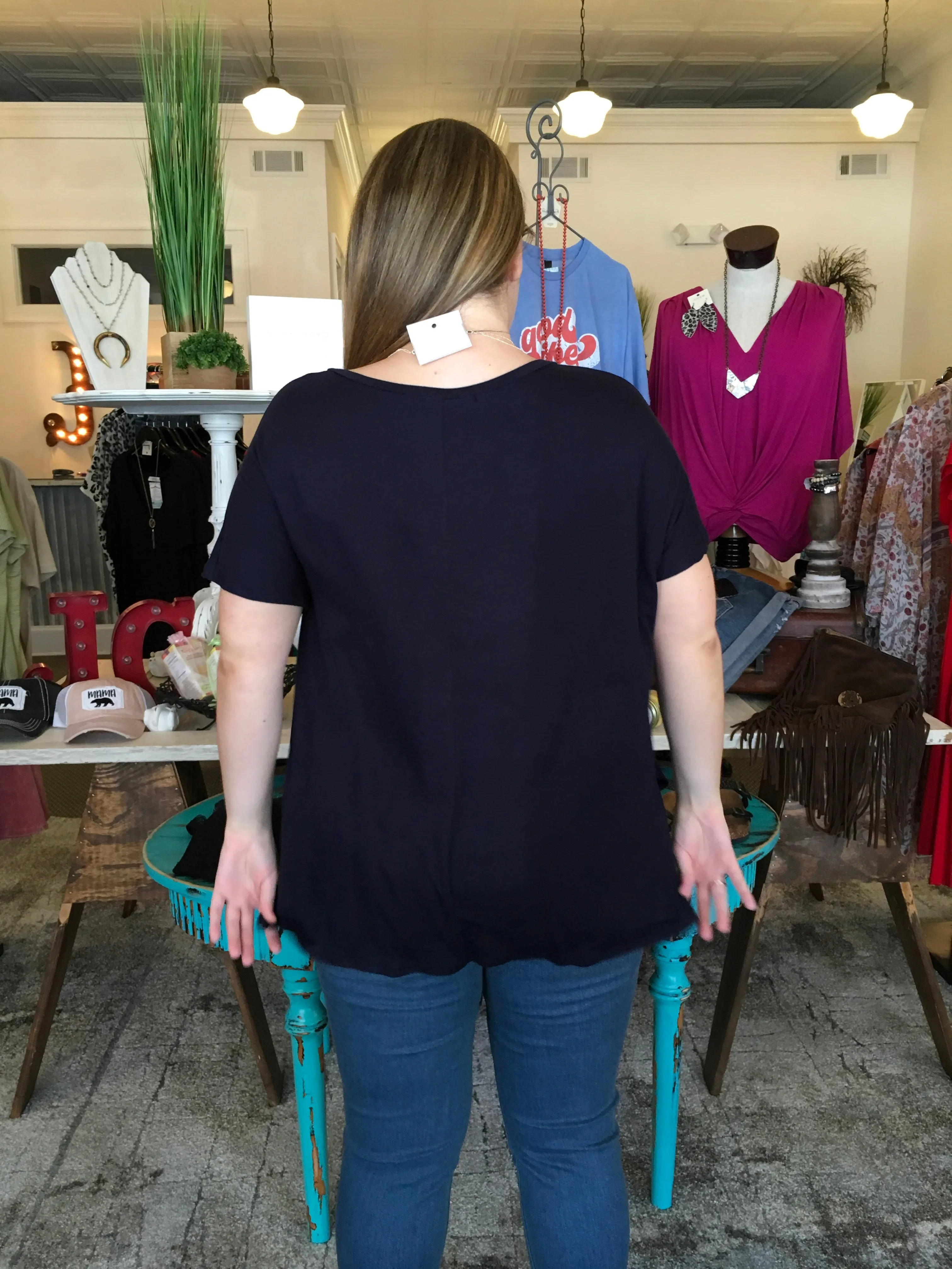 Solid V-Neck Tunic
