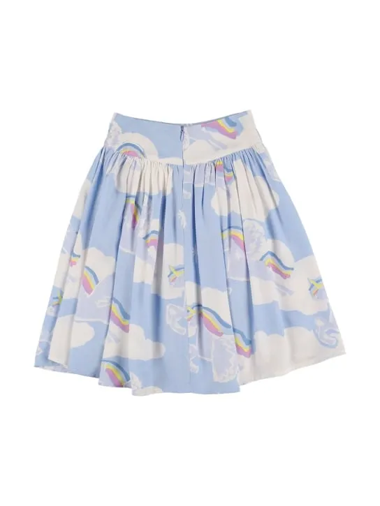 Stella McCartney Kids   Unicorn print viscose midi skirt 