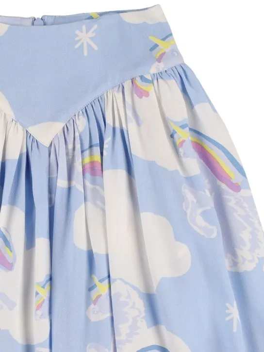 Stella McCartney Kids   Unicorn print viscose midi skirt 