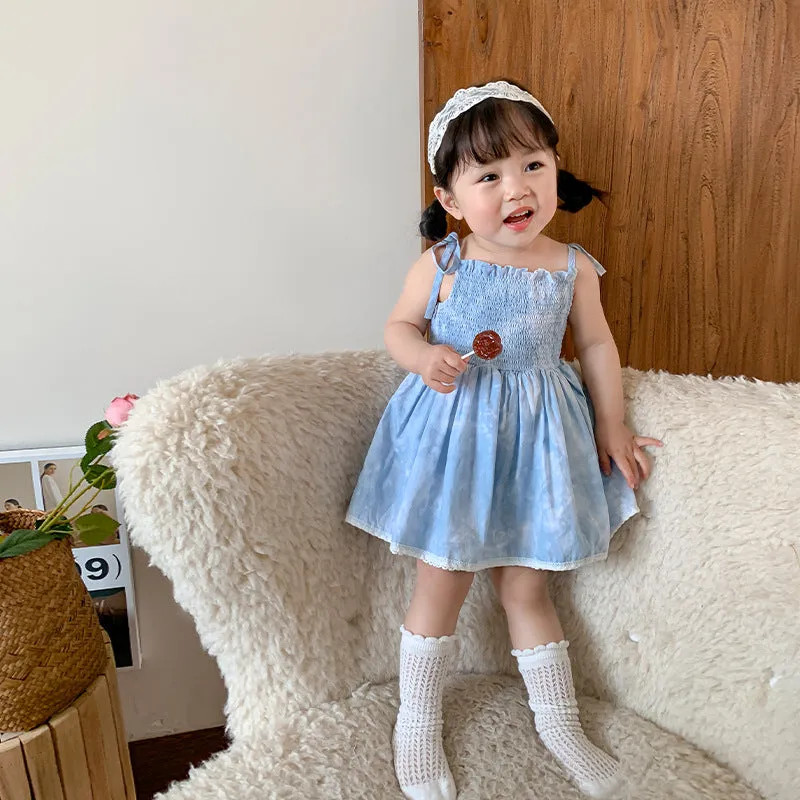 Strictly Selected Girls' Dress 2024 Summer New Children's Korean-Style Strap Princess Dress Baby Baby Bodysuit Baby Dress