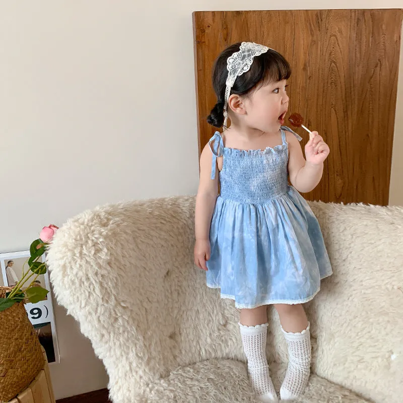 Strictly Selected Girls' Dress 2024 Summer New Children's Korean-Style Strap Princess Dress Baby Baby Bodysuit Baby Dress