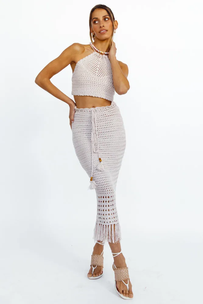 Sunset Is Yours Midi Skirt Dusty Rose