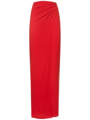 The Andamane   Phoebe stretch silk midi wrap skirt 