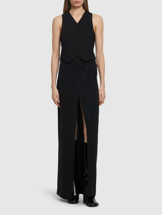 The Andamane   Phoebe stretch silk midi wrap skirt 