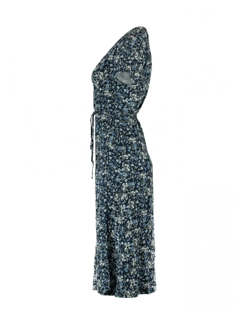 Tiara Navy Wrap Midi Dress