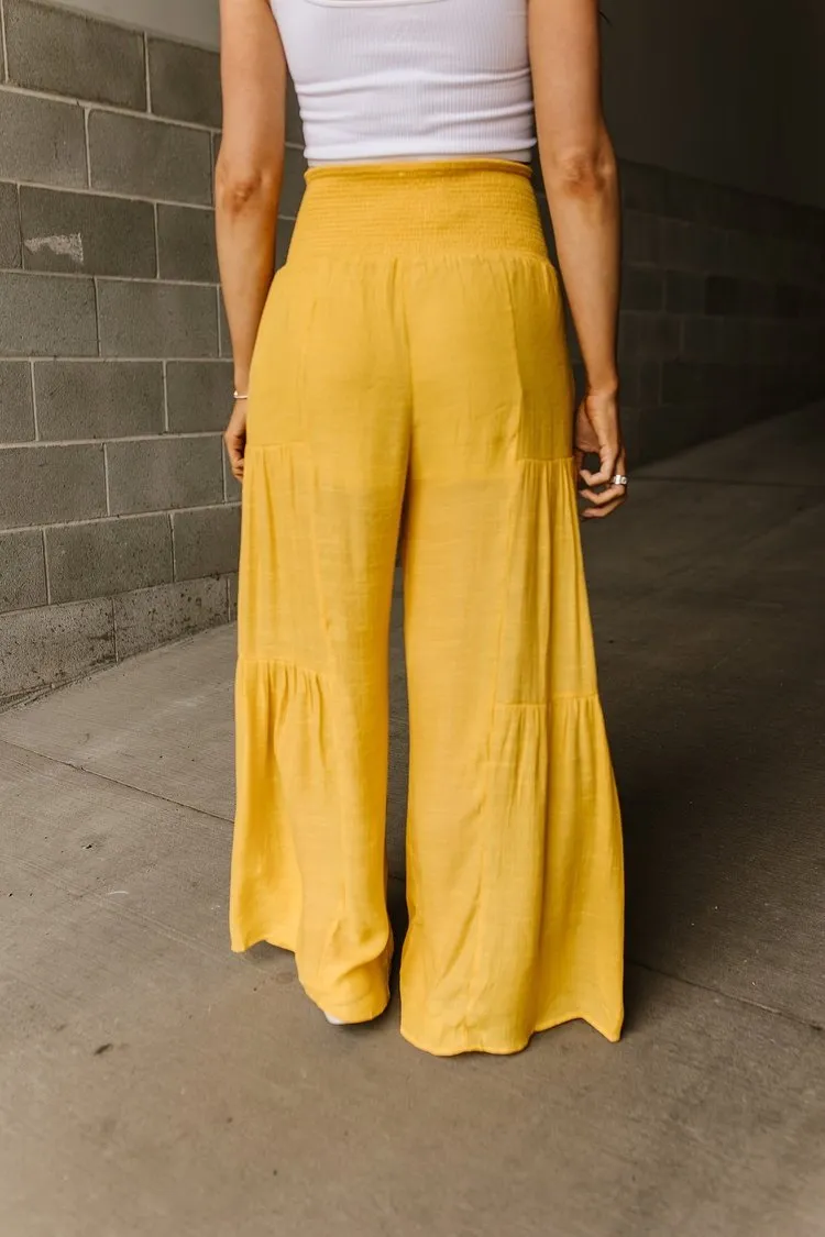 Tiered Boho Pants - Yellow