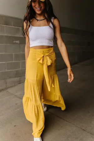 Tiered Boho Pants - Yellow