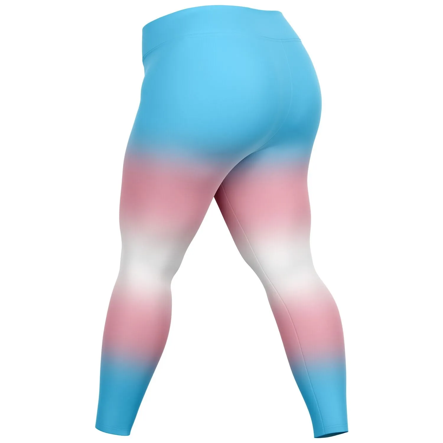 Transgender Pride Ombre High-Waist Plus Leggings