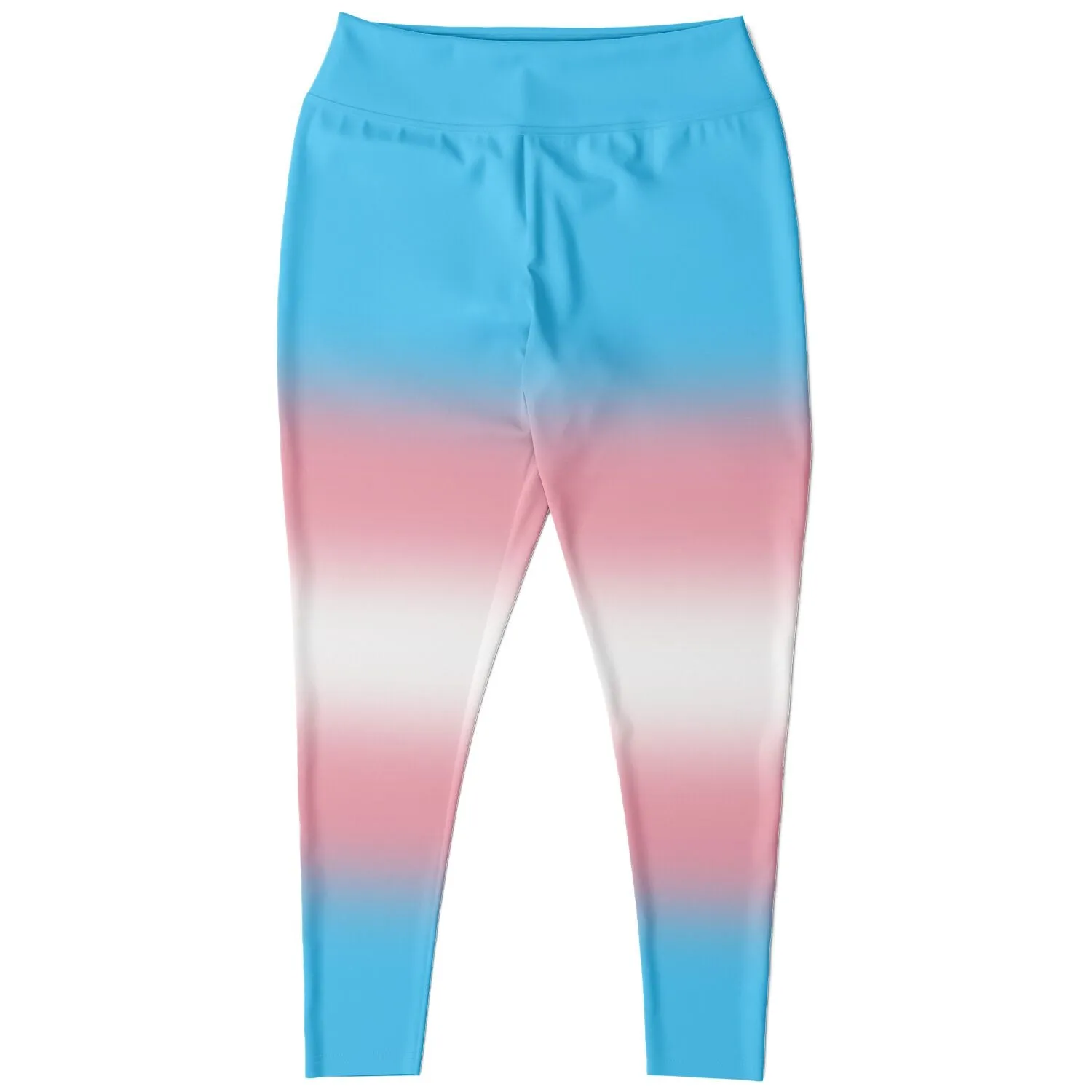 Transgender Pride Ombre High-Waist Plus Leggings