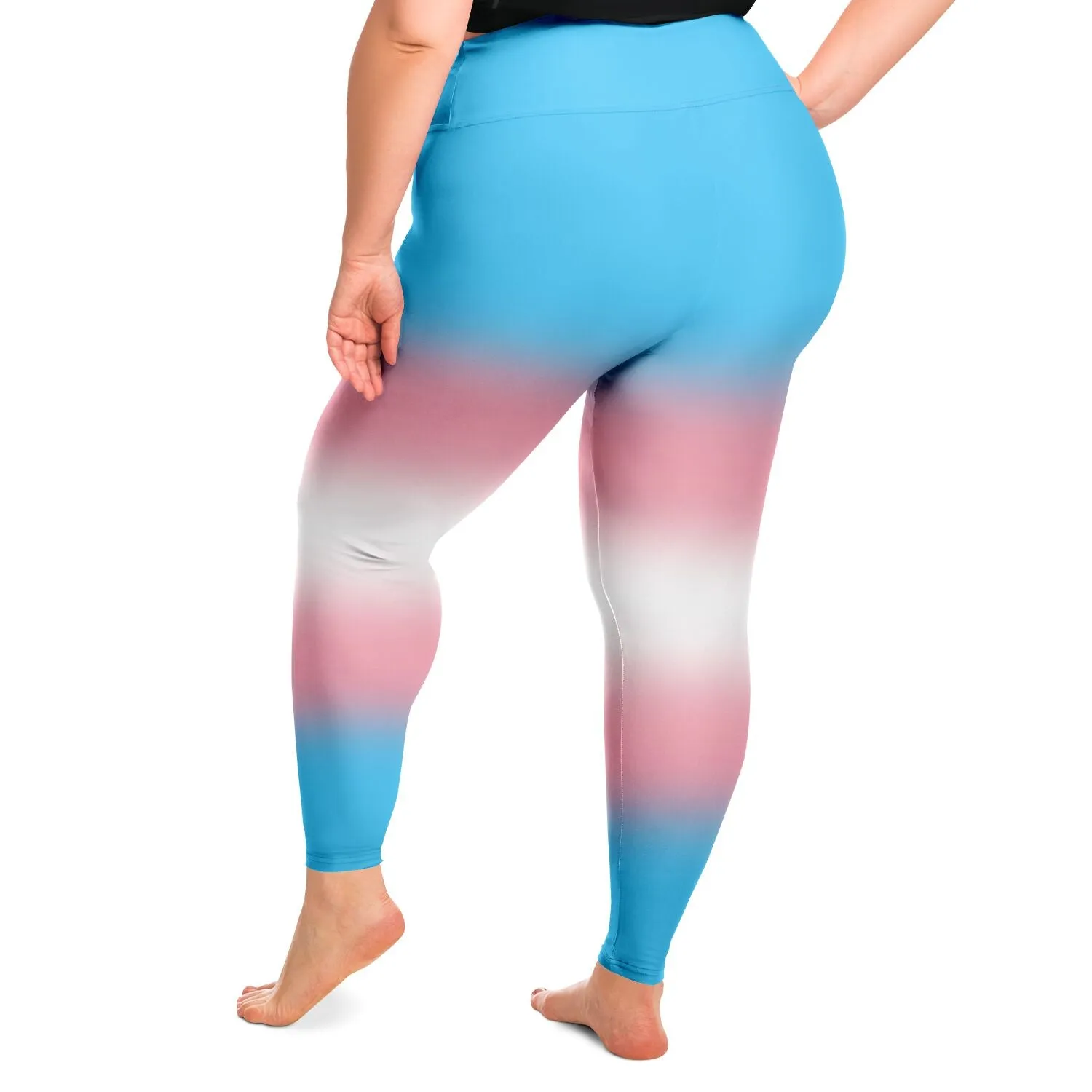 Transgender Pride Ombre High-Waist Plus Leggings
