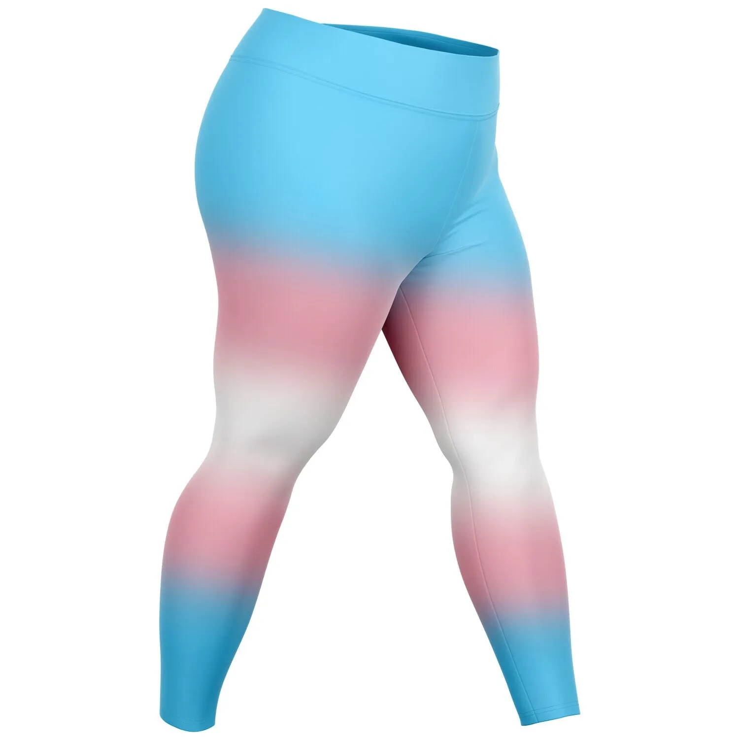 Transgender Pride Ombre High-Waist Plus Leggings
