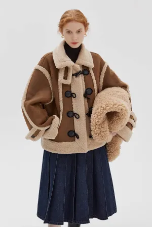 Vintage Preppy Shearling Jacket